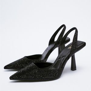 Zara shimmery slingback pump size 40